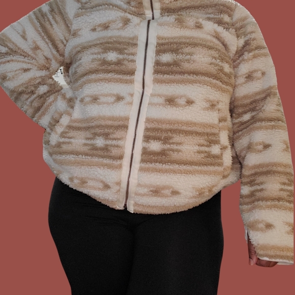 ❤sold❤aztec granny style sherpa teddy feel fleece - Picture 2 of 12